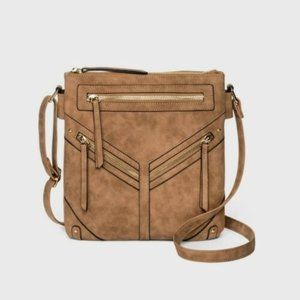 VR NYC Zip Closure Double Compartment Crossbody Bag